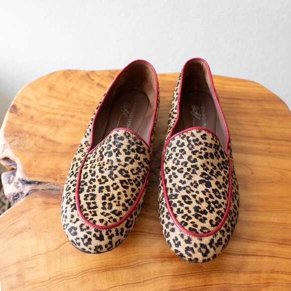 Donald J. Pliner Leopard Print Flats with Red Trim - Picture 2 of 7